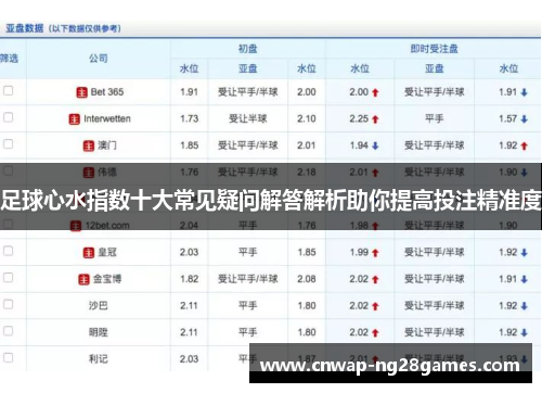 足球心水指数十大常见疑问解答解析助你提高投注精准度 足球心水指数十大常见疑问解答解析助你提高投注精准度